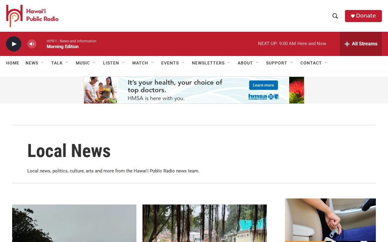 Hawaii Public Radio local-news source for Kalawao County governance and arrest-news context